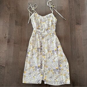 Forever 21 Floral Midi Dress - Yellow and Purple